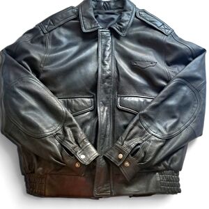 San Diego Leather Jacket Factory Mens 44 Large Black Thinsulate LIKE NEW